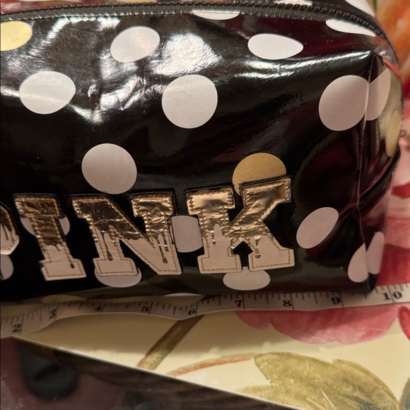 Pink Black and White Polka Dot Pouch - Picture 7 of 9